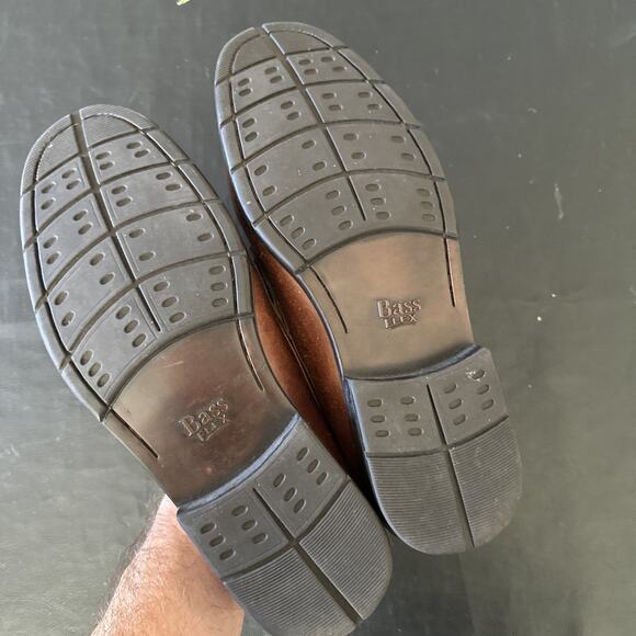 Bass Flex Loafers Men’s 10 Brown Leather Phillips Tassel Comfort Slip-on Y2K BP - Picture 9 of 11